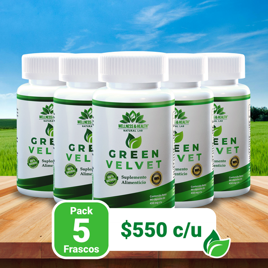 Green-Velvet® Caps - Paquete de 05 Frascos